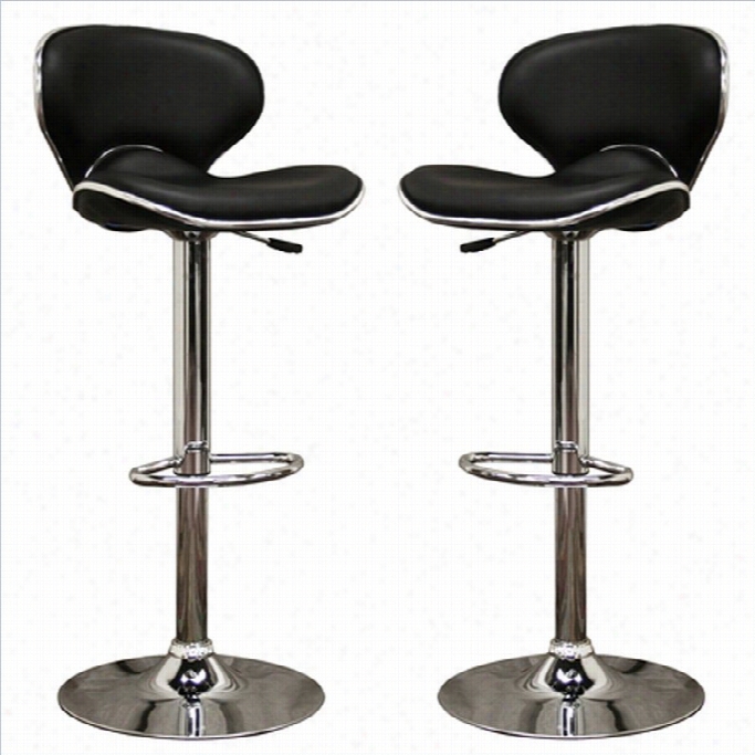 Baxton Studio Orion Bar Stoo Lin Black (set Of 2)