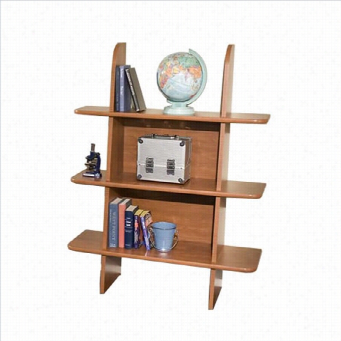Berg Furniture Ladder 3 Shelf Wood Bookcase-pewter