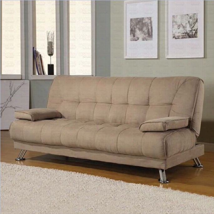 Coaster Fabric Convertible Sofa Receptacle  With Removable Armrests