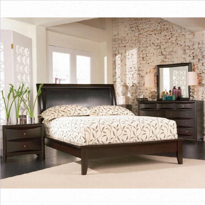 Caoster Phoenix Platform Bed 2 Piece Bedroom Set In Cappuccino