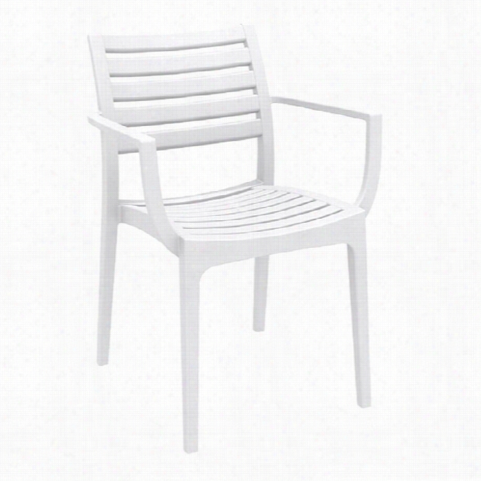 Compamia Arrtemis Outdoor Dining Arm Char In White