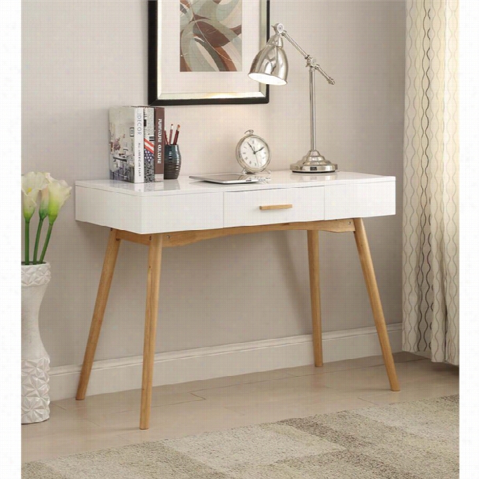 Conveniencec Oncepts Oslo 1 Drawer Desk In Whit