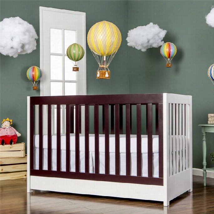 Dream On Me Milano 5-in-1 Convertible Crib In White And Chocolate