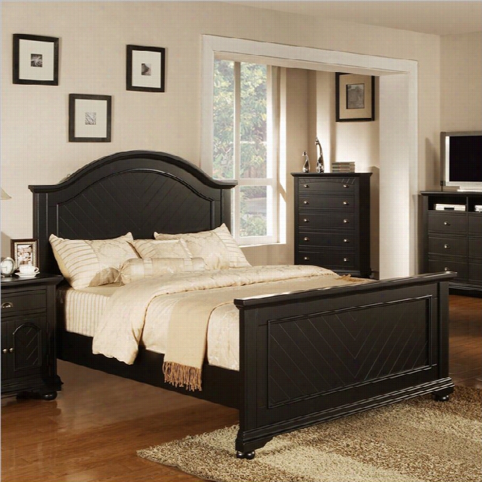 Elements Brook Panel Bed In Black-twin