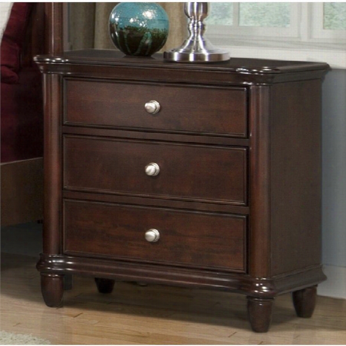 Elements Hamilton Nightstand In Warm Brown  Cherry