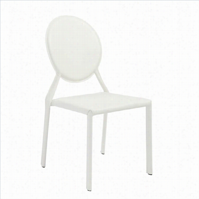 Eurostyle Isabella Dining Chair In White Leather