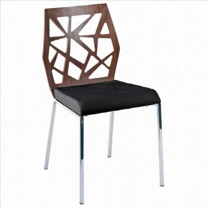 Eurostyle Sophia Din Ing Chair In Walnut And Black