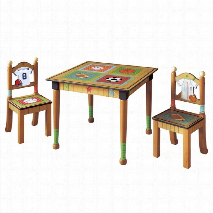 Fantasy Fields Liittle Sports Fan Table And Set Of 2 Chairs