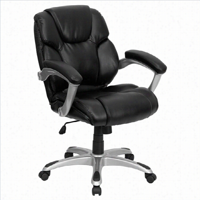 Flash Furniture Mid Back Black Leather Offic Etask Office Chair