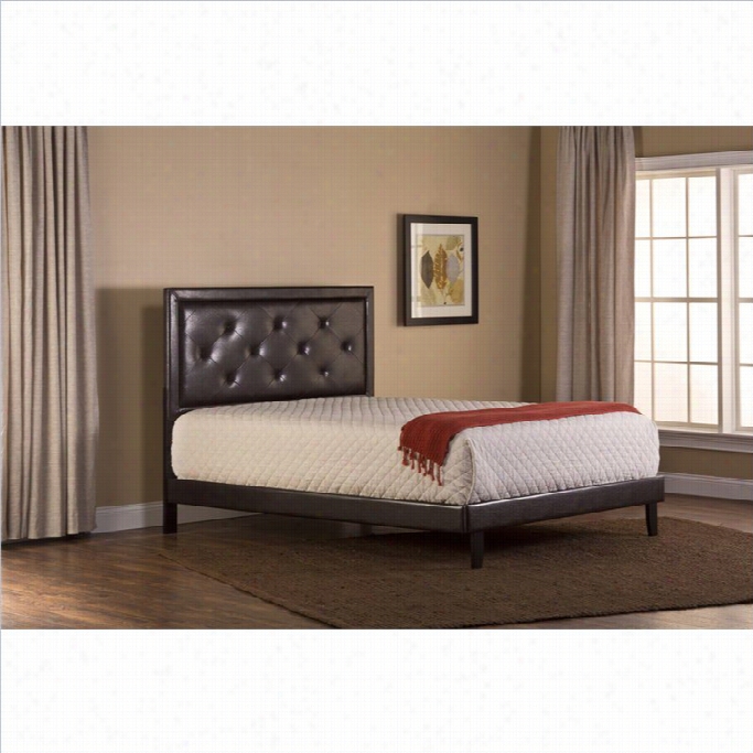 Hillsdale Becker Bed Set With Rails In Borwn Faux Leather-twin