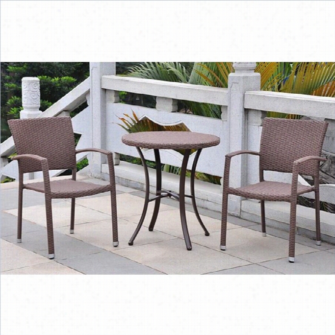 International Caravan Barcelona 3-piece Bistro Set In Antique Brrown