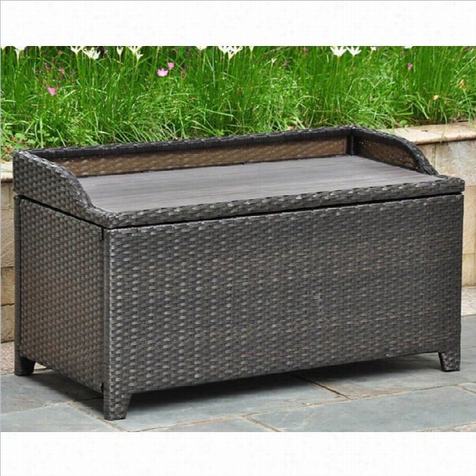 Internatiobal Cara Van Barcelona Resin Wicke/aluminum Patio Bench/trunk (antique Dark)