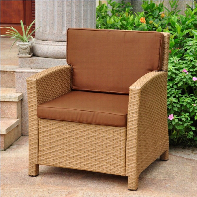 International Ccaravan Valencia Outdoor Patio Chair In Honey And Dark Chocolate