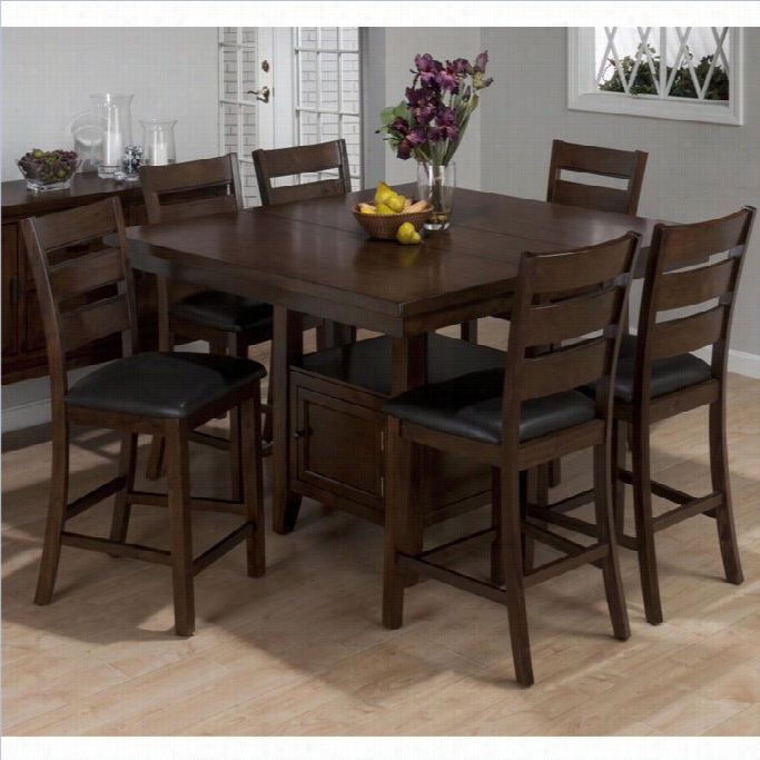 Jofran 7 Unite Counter Height Dining Set Intaylor Brown Cherry