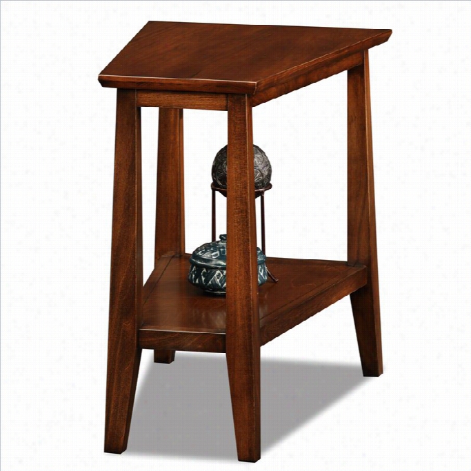Leick Delton Triangle Solid Wood End Table In Sienna Finish