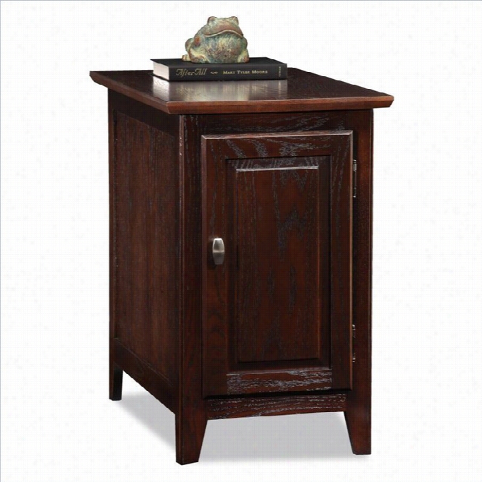 Leick Furniture Cabinet-storage End Table In A Chocolate Oak Finish