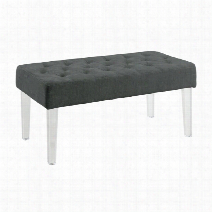 Linon Ella Lvinig Room Long Seat In Charcoal