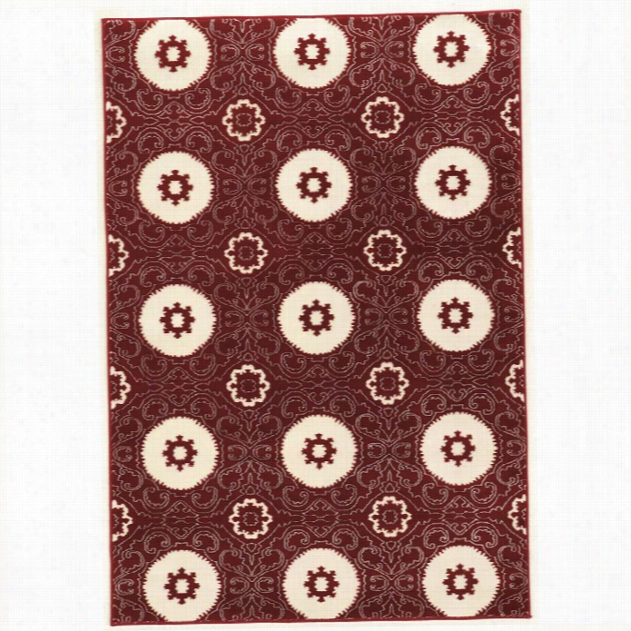 Linon Prisma Kraa 2 'x 3' Rug I N Red