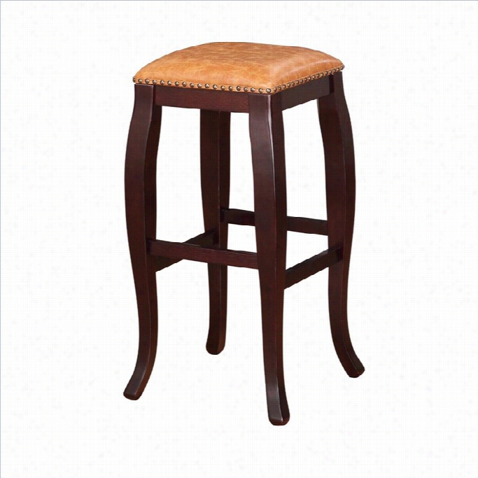 Linon San Francisco 30 Square Top Bar Stool In Caramel