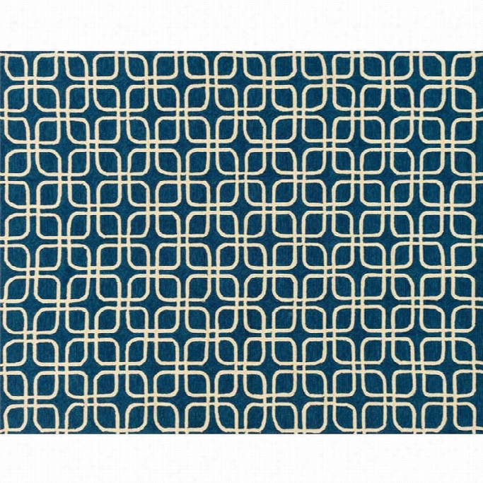 Loloi Venice Beach 9'3 X 13' Hand Hooked Rug  In Blue Amd Ivory