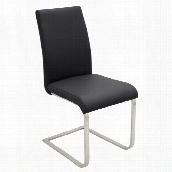 Lumisource Fosters Tainless Steeldining Chair In Black (set Of 2)