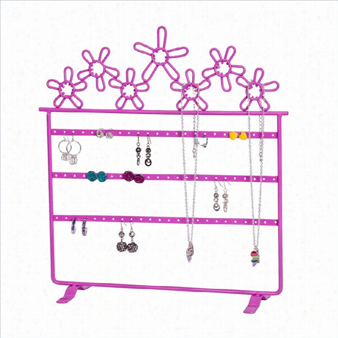 Mele And  Co. Floar Daisies Jewelry Stand In Pink