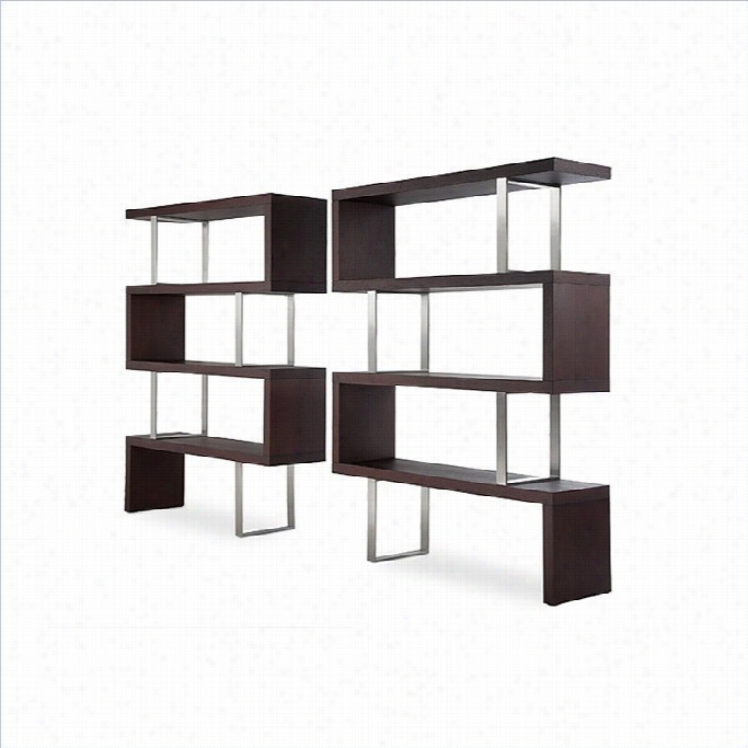 Modloft Pearl Modular Wod  Wall Bookcase In Wenge