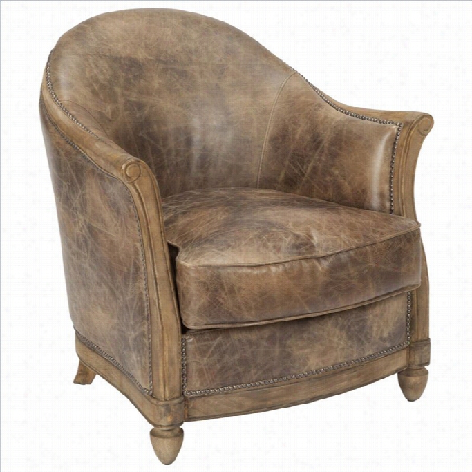 Moe's Helsley Leather Lcub Chair In Brown