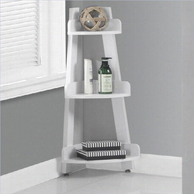 Monarch 34 Corner Etagere In White