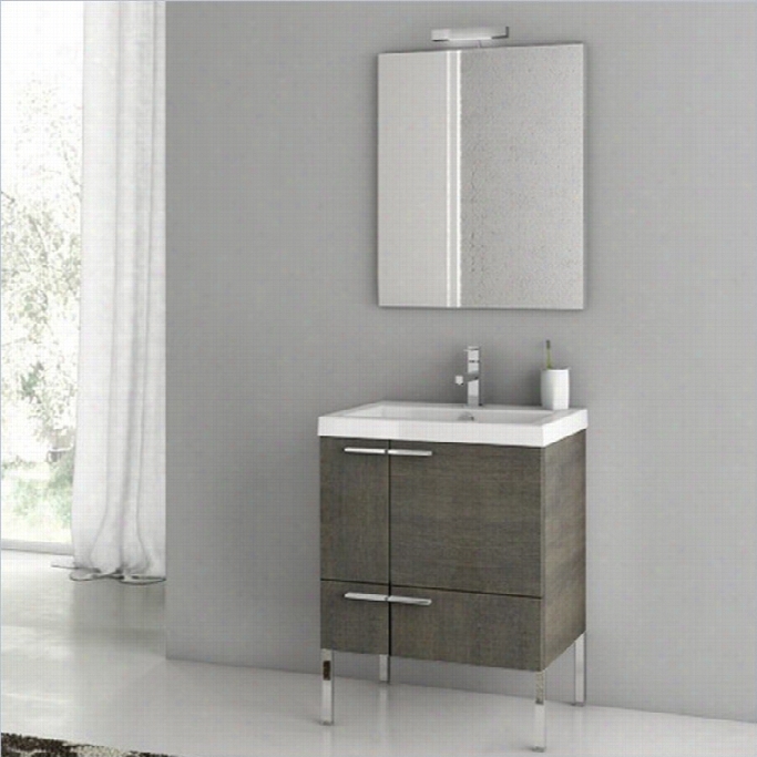 Nameek's Acf 24 New Space Standing Bathroom Vnity Set I Grey Oak Senlis