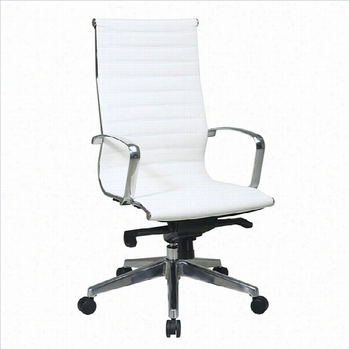 Office Sstar Deluxe White Eco Leather High Back Managers Office Chair