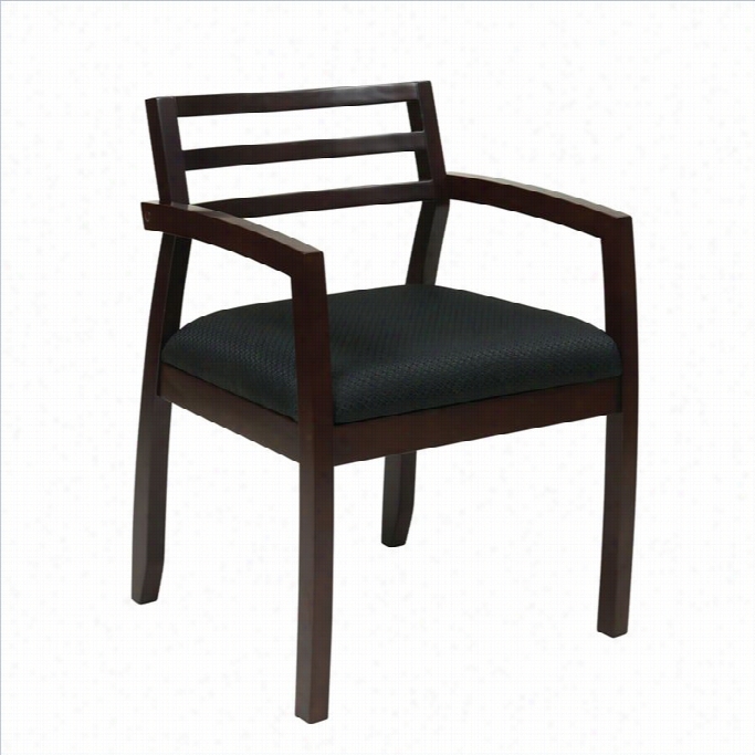 Office Star Napa Guest Chair With Wood Back In Espresso