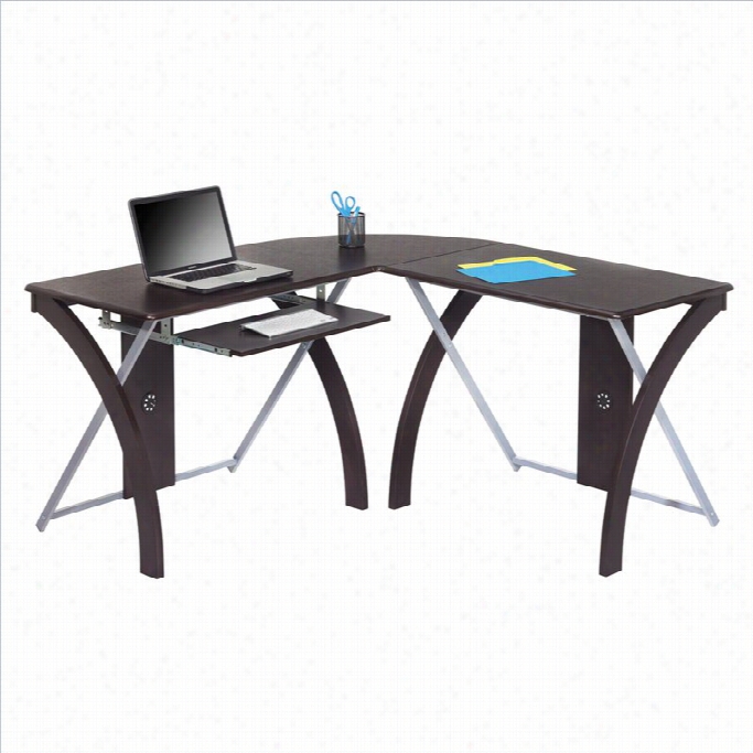 Ofifce Star X-text L-shaped Computer Desk In Espresso