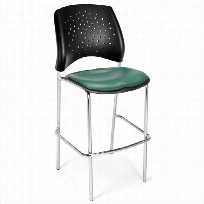 Ofm Star 31.25 Chrome Stool With Frame In Teal