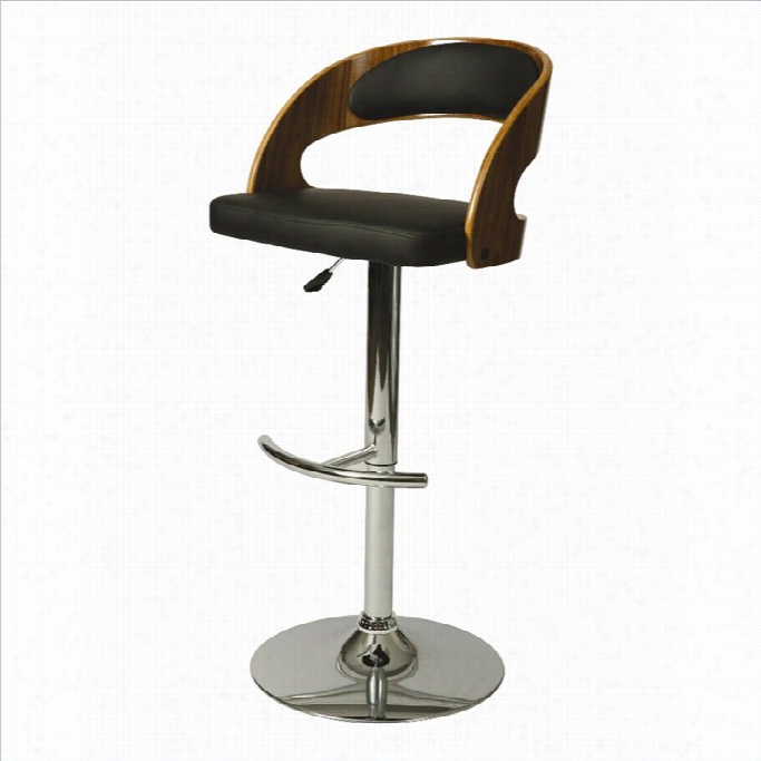 Pastel Furniture Yreka 24.5-33.25 Hydraulic Bar Stool In Black