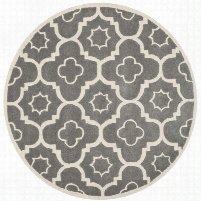 Safavieh Chathham Ddark Grey Contemporary Rug - Round 6'6