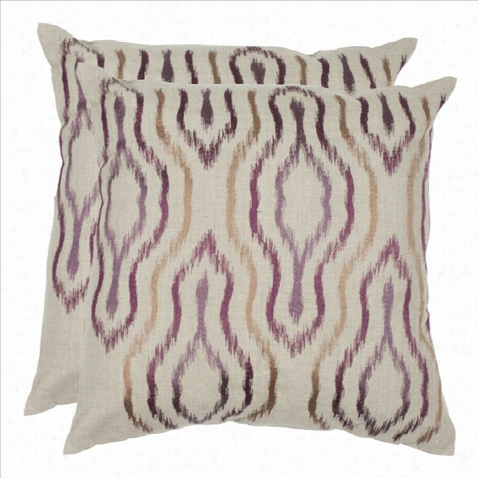 Safaavidh Quinn 18-inch Decorative Pillows I Plum (set Of 2)