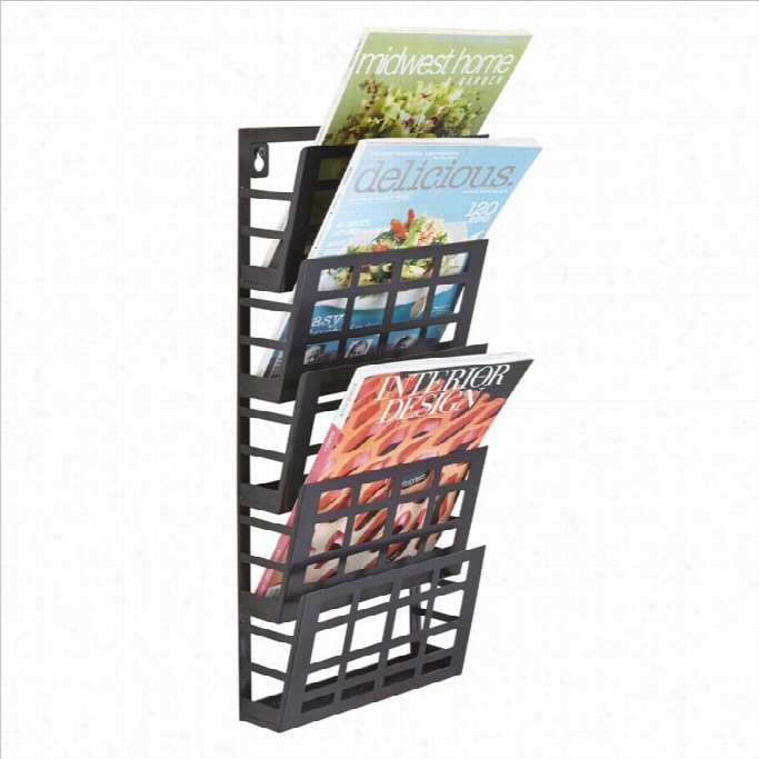 Safco Grid Magazine Rack 5 Poccket In Blaack