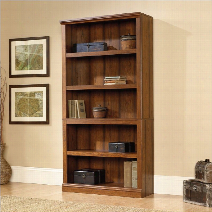 Sauder Select 5 Shelf Bookcase In Washington Cherry Finish