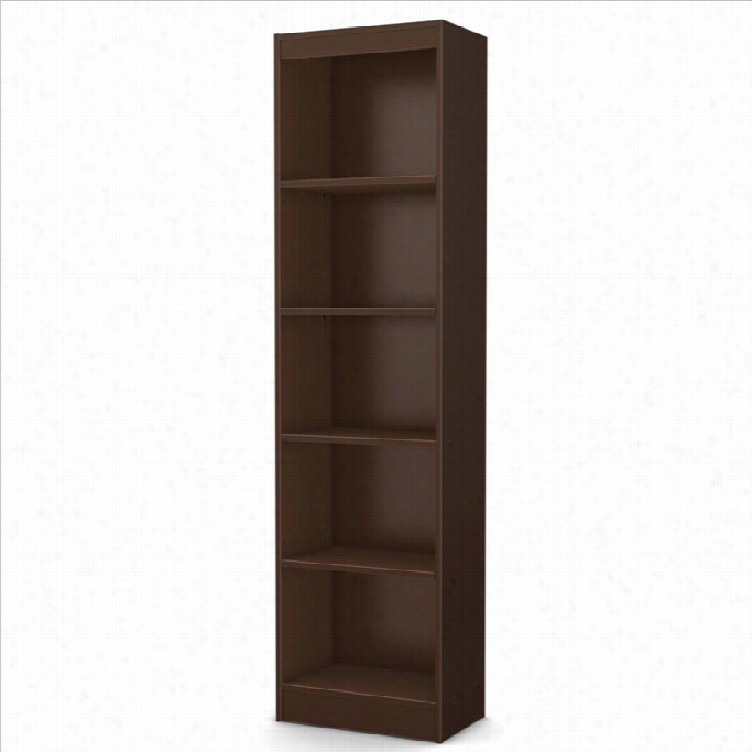 South Shore Axess 5-shelf Close Bbookca Se In Chocolate