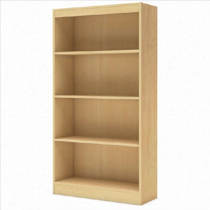 South Shore Axess Contemporary Style 4 Shoal Bookcase In Natural Maple