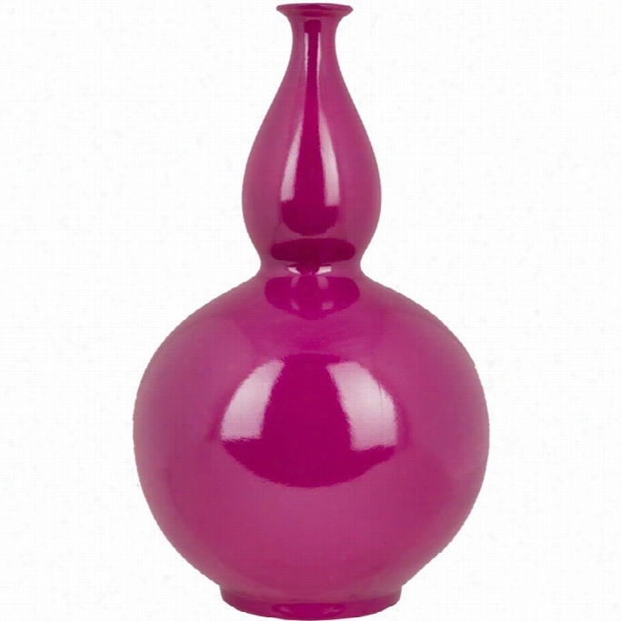 Surya Anteros 18 X 10.75 Ceramic Vase In Glossy Pink