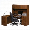 Bestar Embassy L-shaped Workstation with 1 Pedestal in Tuscany Brown