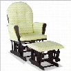 Stork Craft Hoop Custom Glider and Ottoman in Espresso and Citron Green