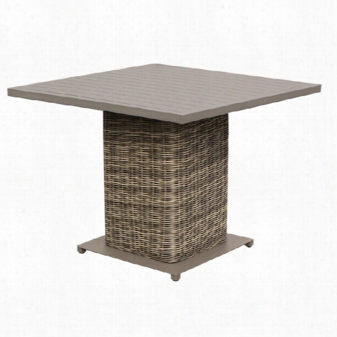 Tkc Cape Cod Squa Re Wicker Patio Dning Table In Vintage Stone