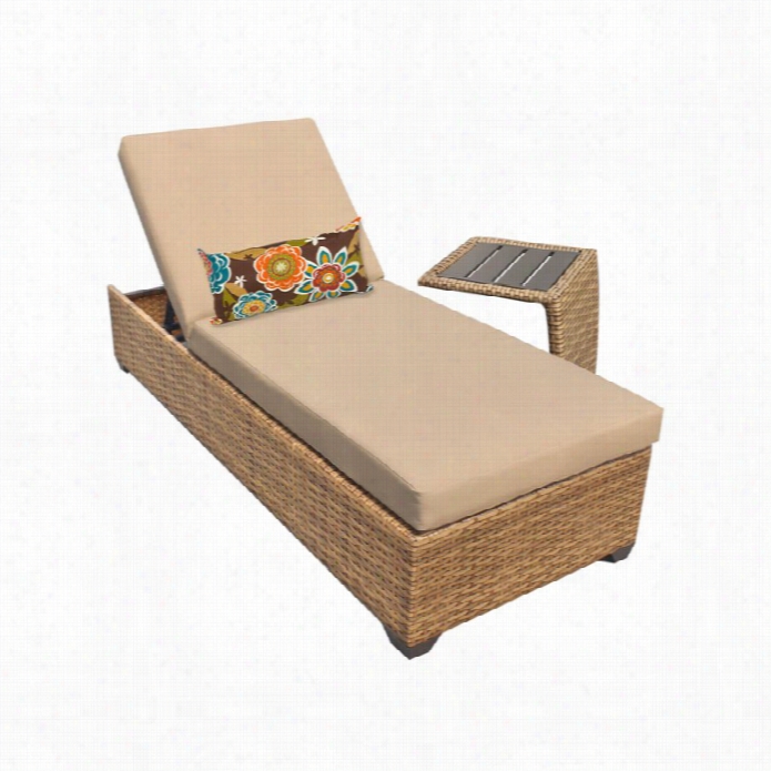 Tkc Lagnua Wicker Patio Lounges Withside Table In Wheat