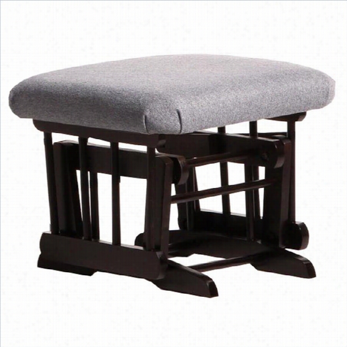 Ultramotion By Du Tailier Espresso Ottoman For Sleigh And 2 Post Gliders In Dark Grey