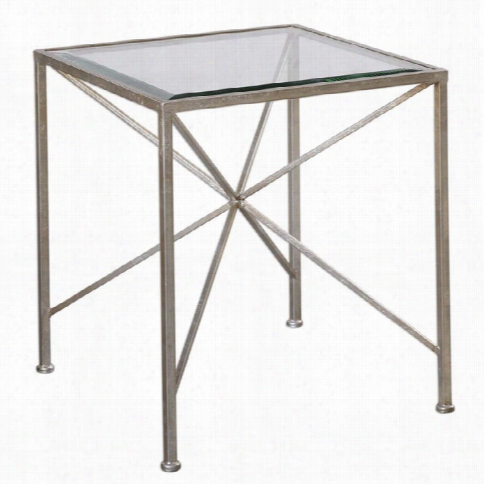 Uttermost Silvana Antiqued Silver Cube Table