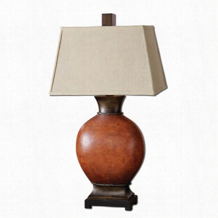 Extreme Surric Rackled Ceramic Table Lamp In Burnished Dark Red