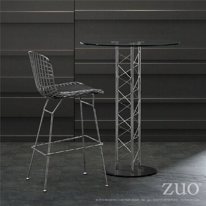 Zuo Wire Bar Stool In Chrome